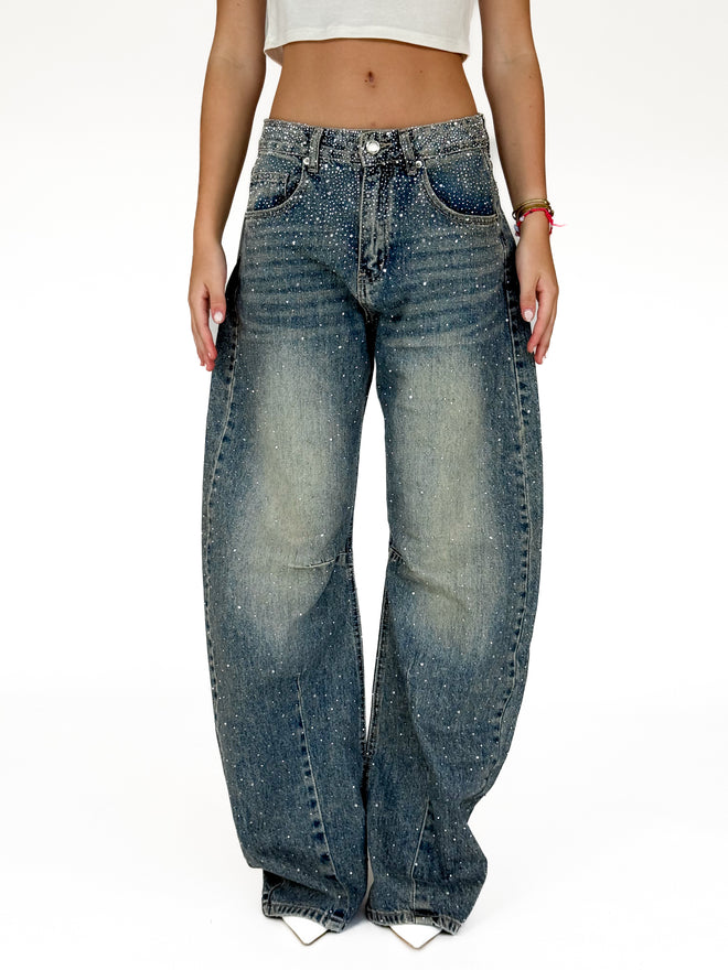 Bibi balloon jeans washed denim