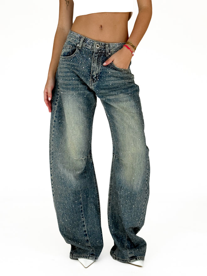 Bibi balloon jeans washed denim