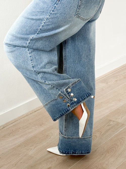 Stretch - Maaike wide jeans mid denim