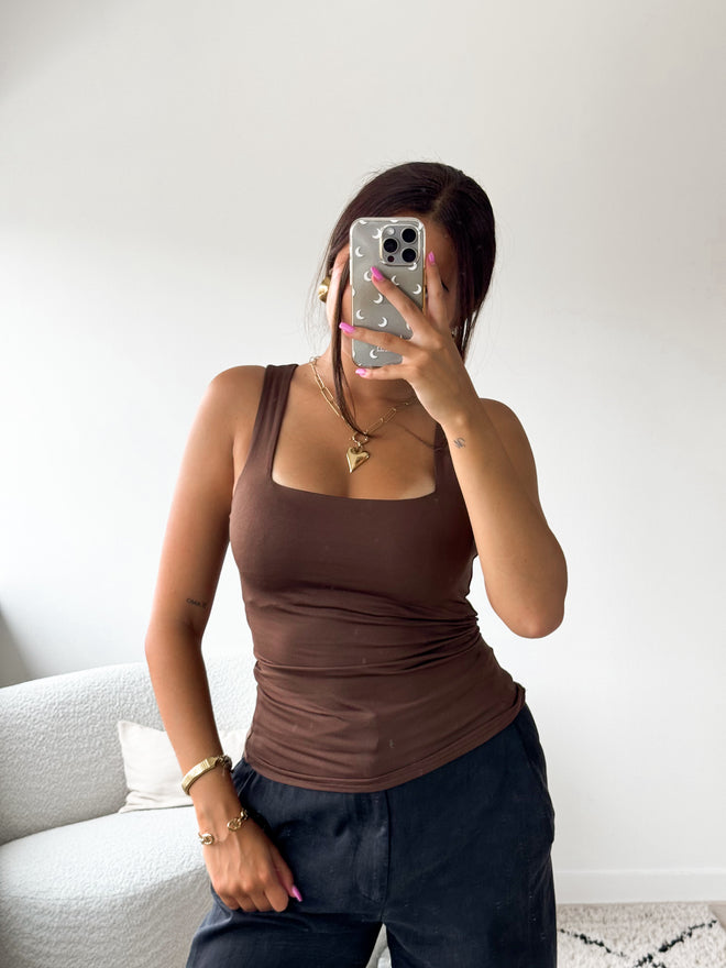 Maaike top dark brown