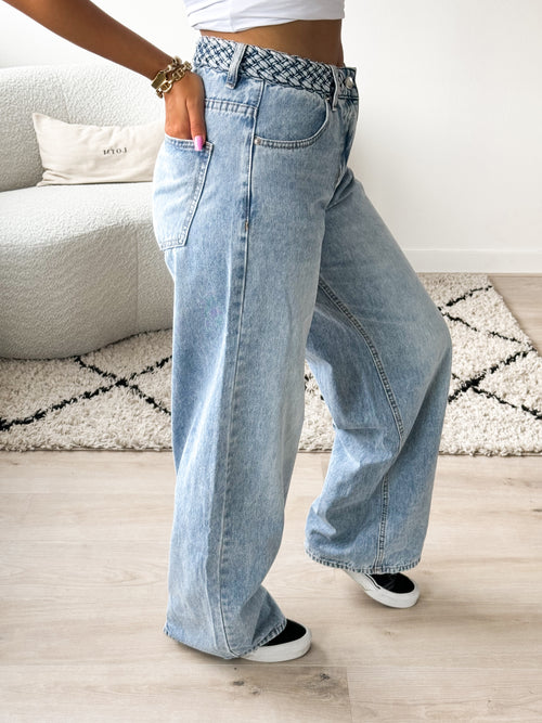 Meghan extra wide jeans washed denim