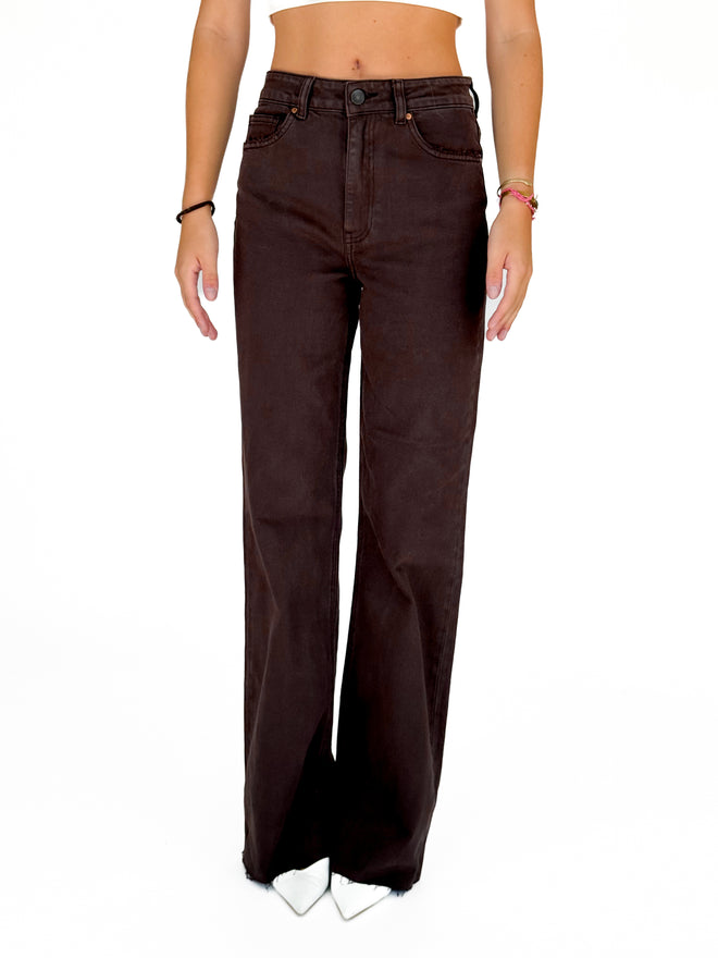 Tall - Stretch - Ayla wide jeans brown