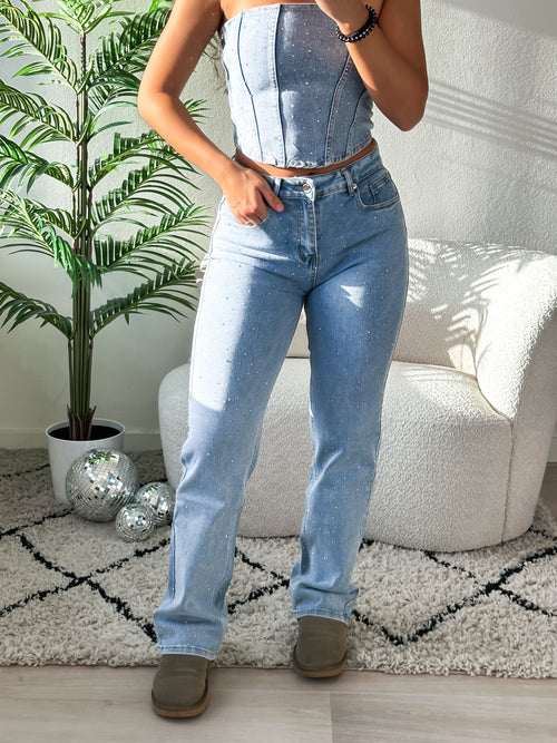 Stretch - Hannah straight jeans light denim