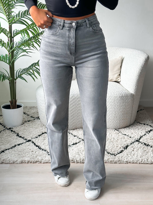 Stretch - Daisy wide jeans grey