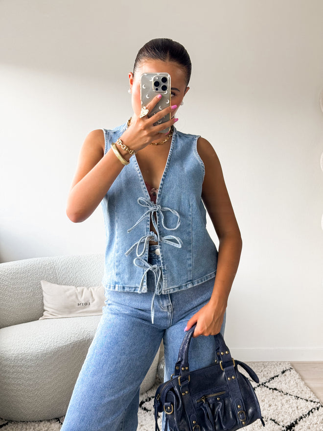 Stretch - Jill gilet light denim