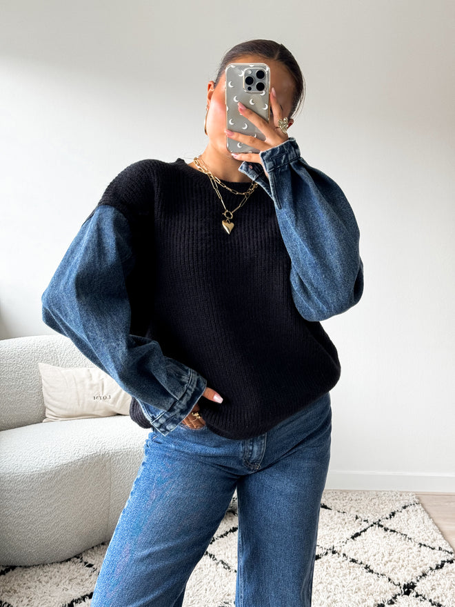 Tara knit navy blue-denim