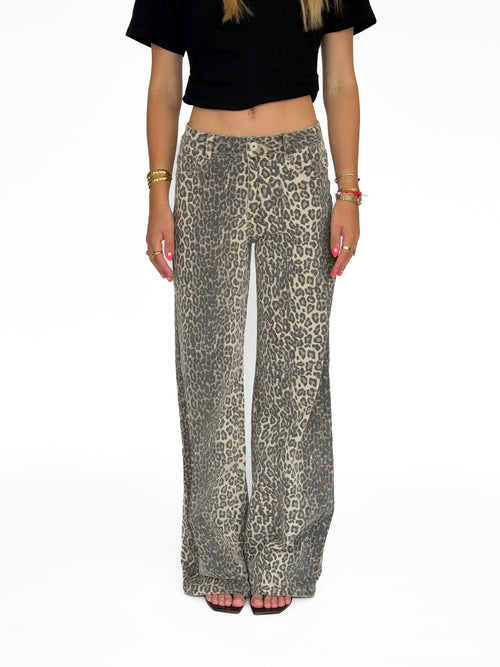 Tall - Stretch - Isa wide jeans leopard