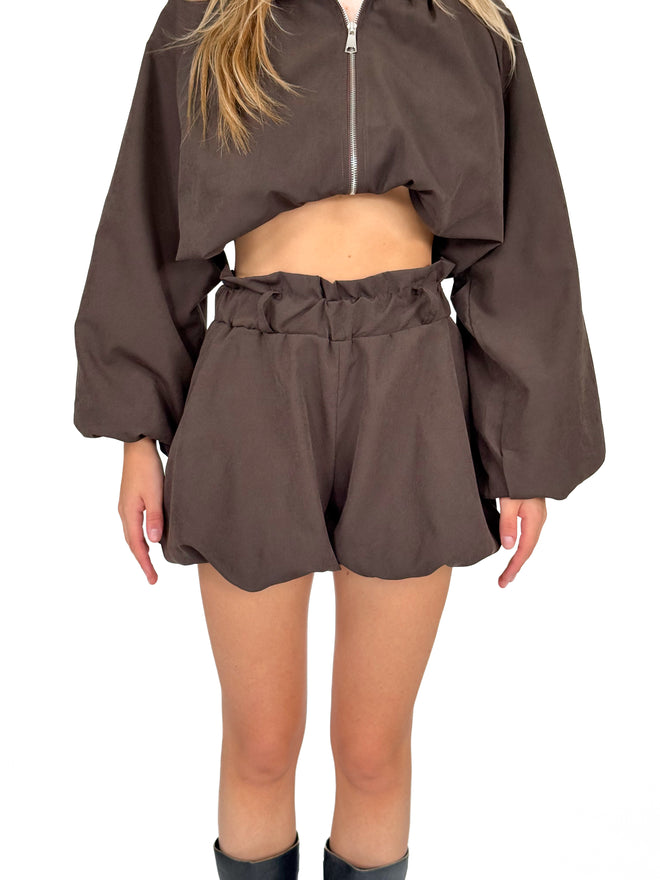 Gaby balloon skort brown