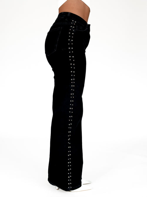 Stretch - Lotte wide jeans black