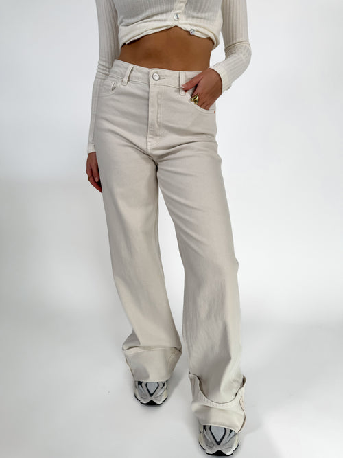 Stretch - Chiara wide jeans crème