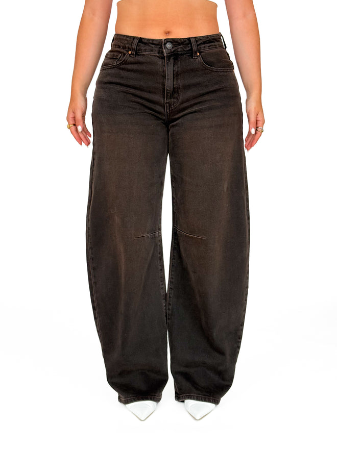 Stretch - Mimi balloon jeans brown