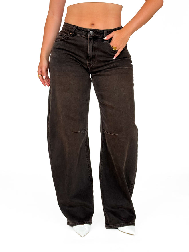 Stretch - Mimi balloon jeans brown