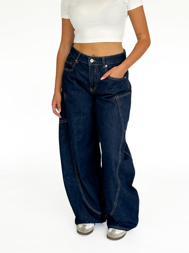 Rox balloon jeans navy blue