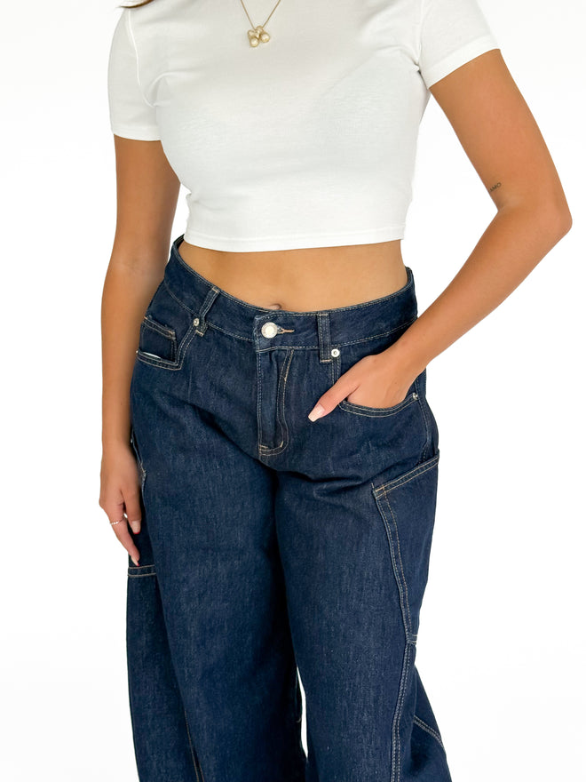 Rox balloon jeans navy blue
