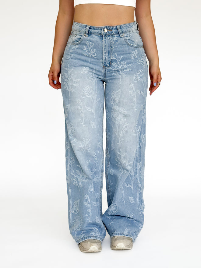 Novi wide jeans washed denim