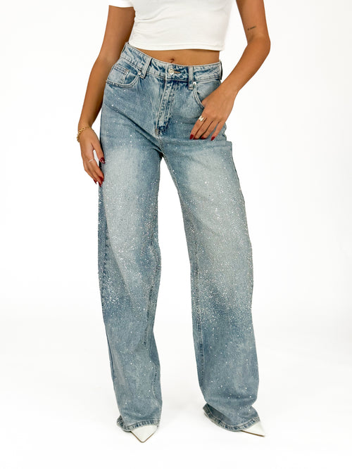 Stretch - Larissa wide jeans washed denim