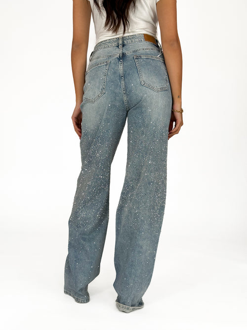 Stretch - Larissa wide jeans washed denim