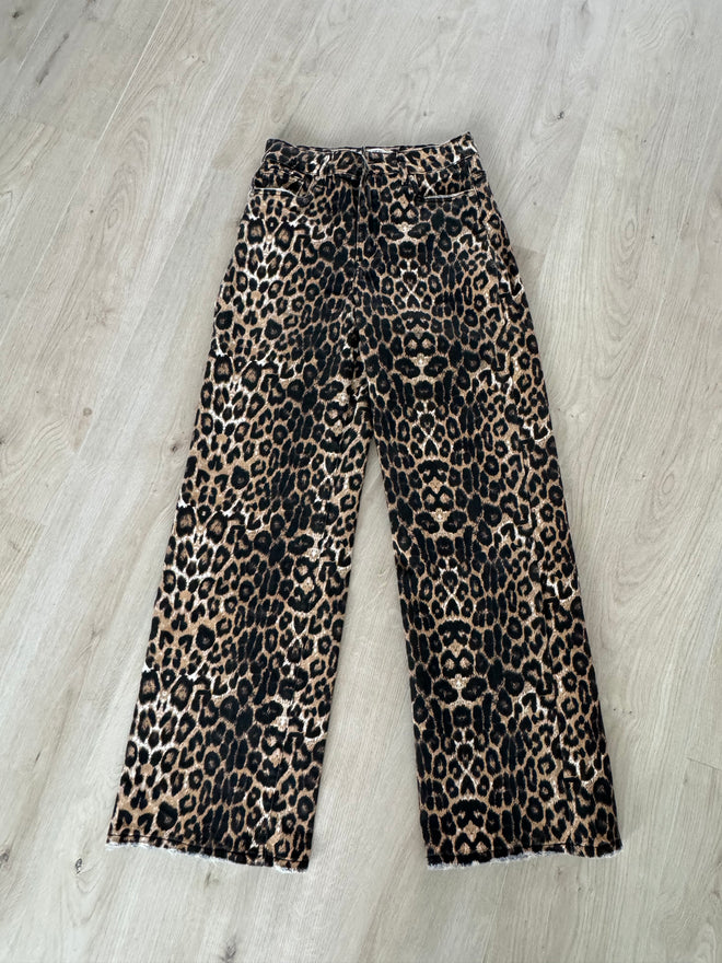 Tweede kans - Stretch Robin wide jeans leopard - 38