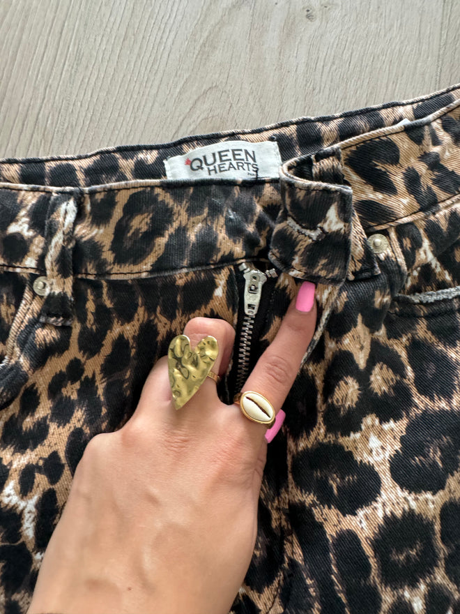 Tweede kans - Stretch Robin wide jeans leopard - 38