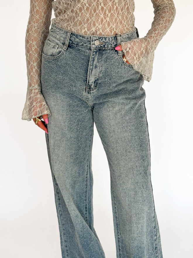 Linda wide jeans washed denim