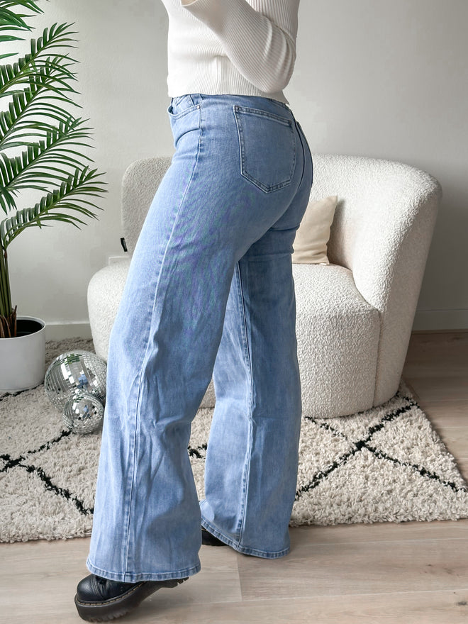 Stretch - Jade wide jeans mid denim