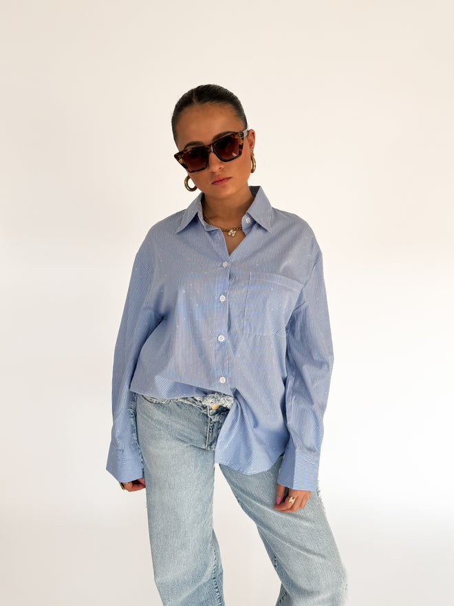 Clara blouse blue-white