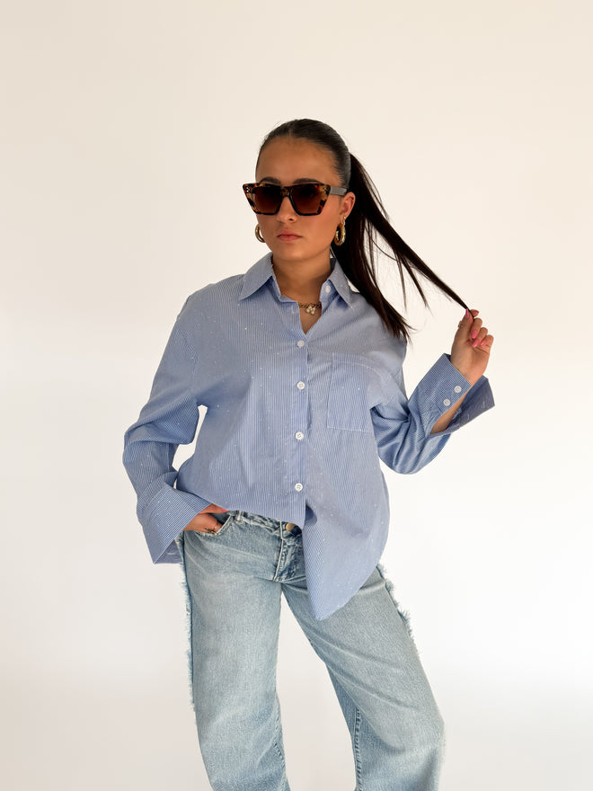 Clara blouse blue-white