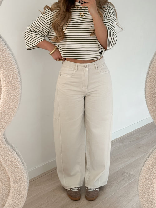 Tess balloon jeans crème