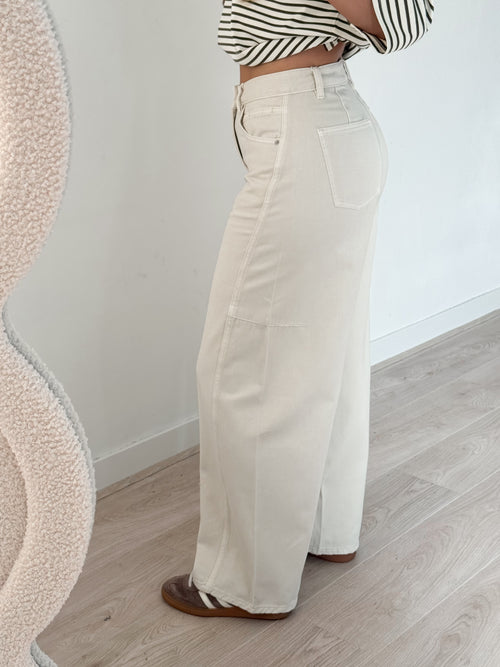 Tess balloon jeans crème