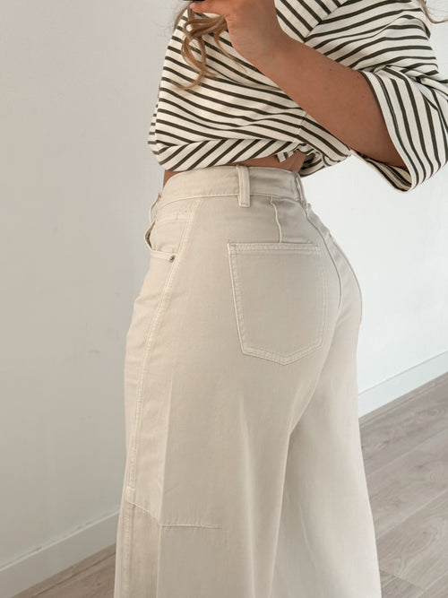 Tess balloon jeans crème