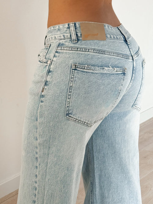 PRE-ORDER Stretch - Louise wide jeans light denim
