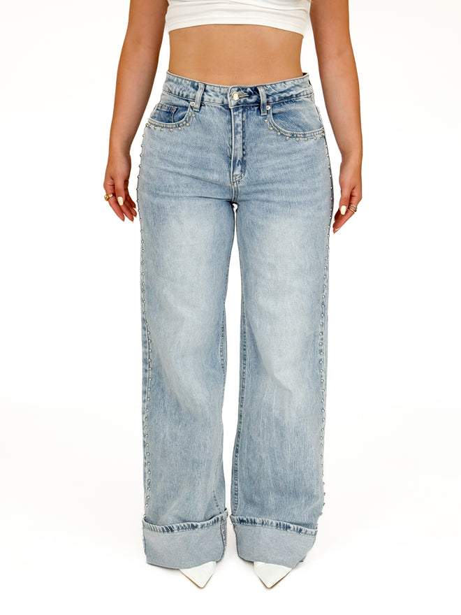 Stretch - Celine wide jeans light denim