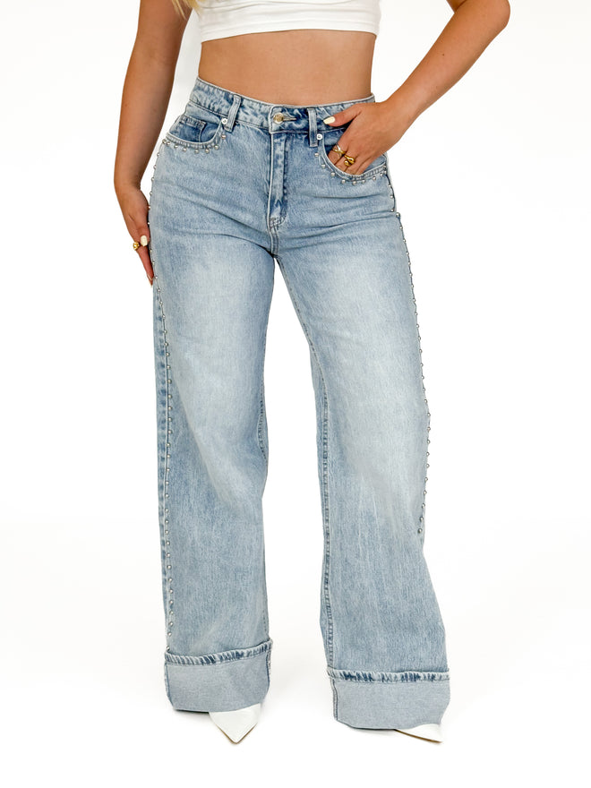 Stretch - Celine wide jeans light denim