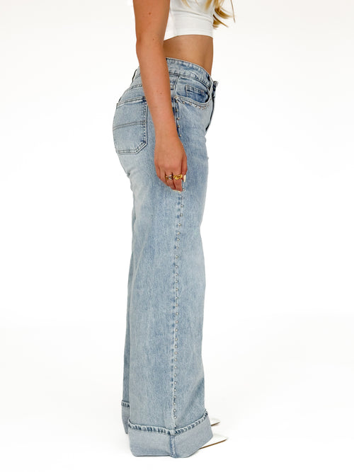 Stretch - Celine wide jeans light denim