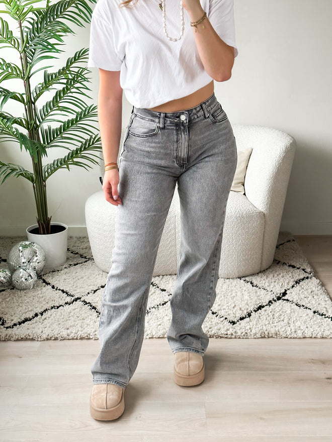 Stretch - Ayla wide jeans grey