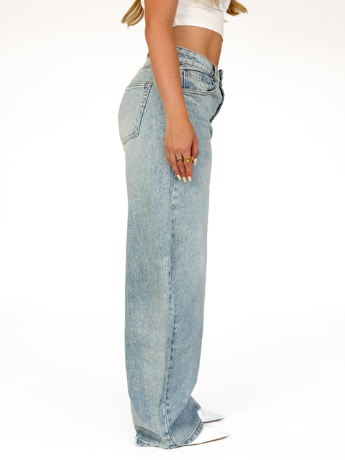 Stretch - Lizzy balloon jeans washed denim