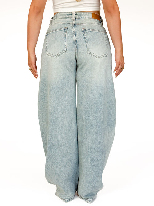 Stretch - Lizzy balloon jeans washed denim