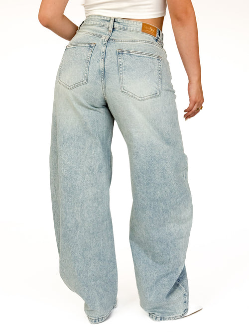 Stretch - Lizzy balloon jeans washed denim