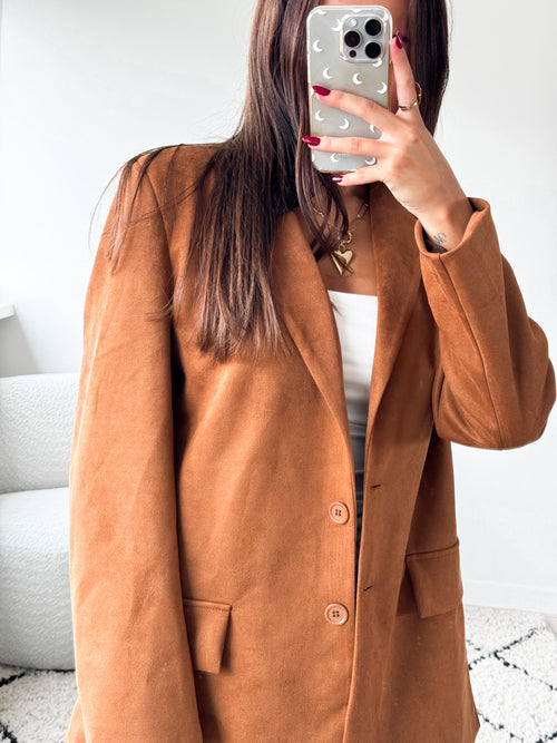 Rosa suede blazer camel