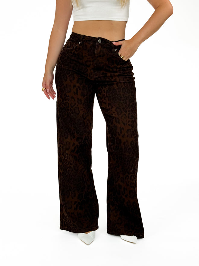 Stretch - Laura wide jeans leopard