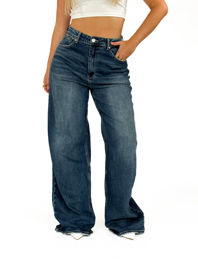 Tall - Stretch - Yulia extra wide jeans dark denim