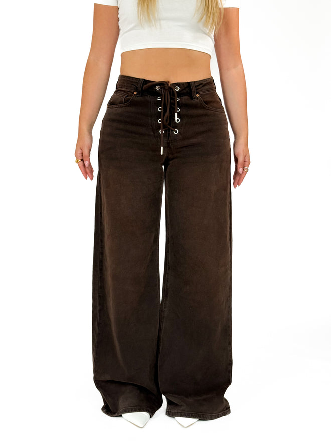 Stretch - Tara extra wide jeans brown