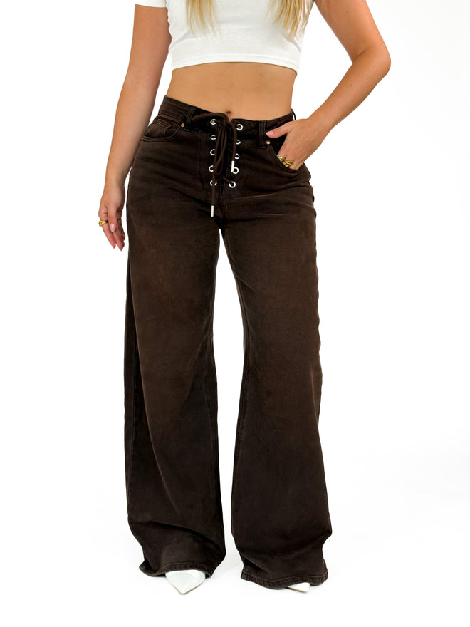 Stretch - Tara extra wide jeans brown