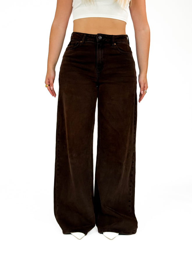 Stretch - Nika extra wide jeans brown