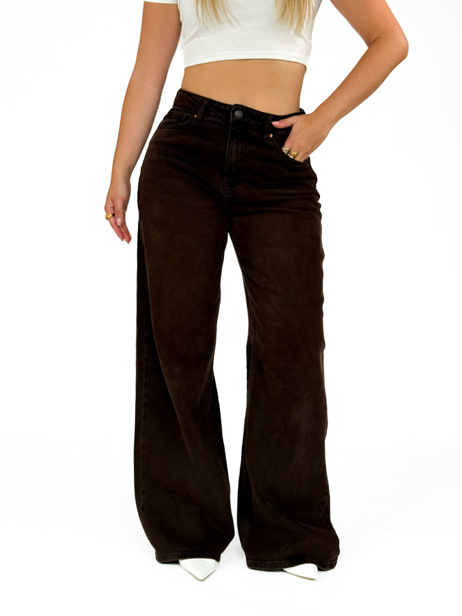 Stretch - Nika extra wide jeans brown