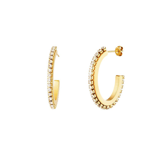 Nova earrings oval goud