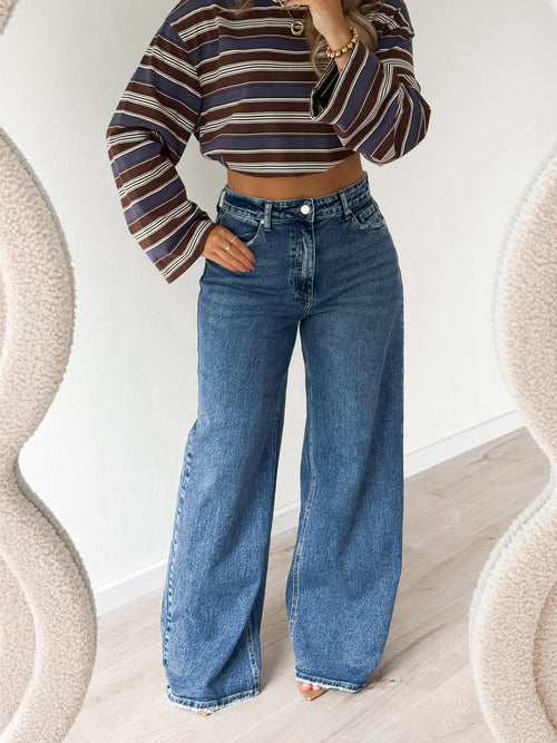 Stretch - Nika extra wide jeans dark denim