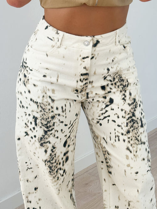 PRE-ORDER Ilya wide jeans leopard
