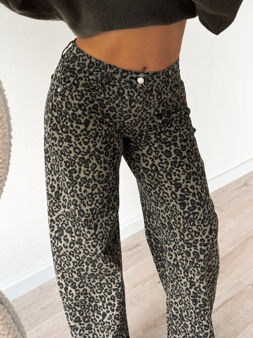 PRE-ORDER Stretch - Indy balloon jeans leopard