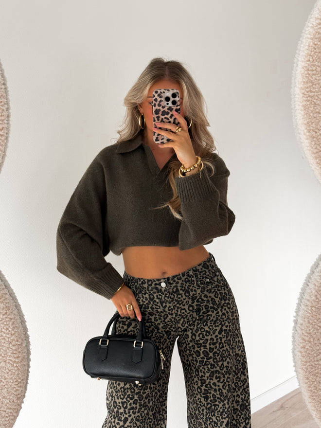 Ruby knit army green